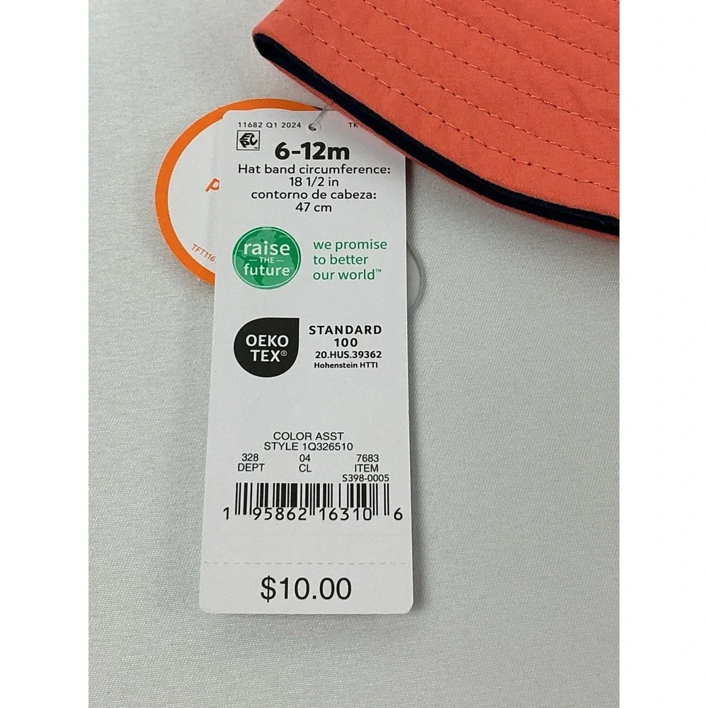 Carters Bucket Hat Baby Toddler 6-12 Months Burnt Orange Sun Protective UPF 50‎